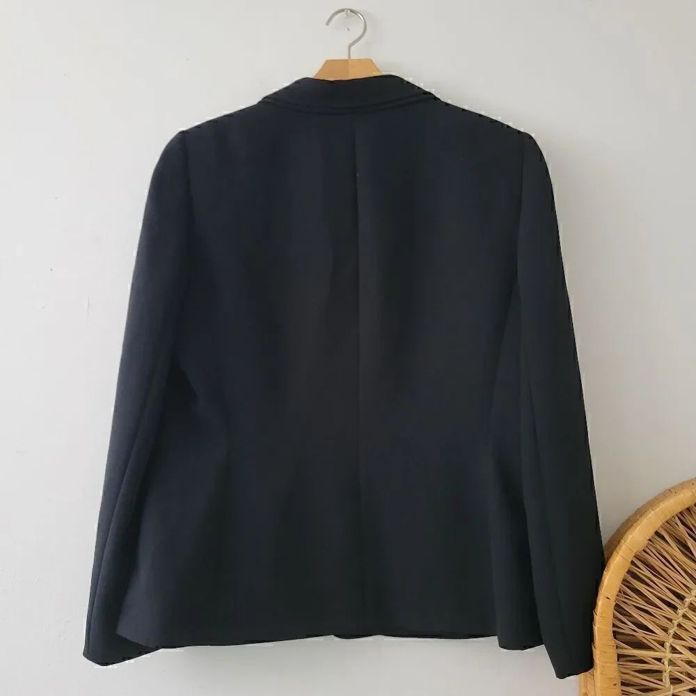 Tahari Black Blazer Jacket Button Front 14 - Picture 4 of 6
